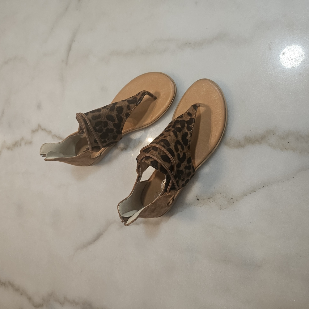 Brown and Tan Gladiator Sandals with Braided Straps